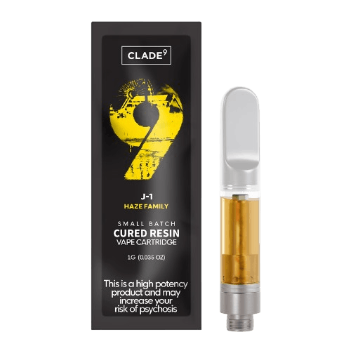 Photograph of product: J1 I 1g I Cured Resin Vape Cart I Clade9