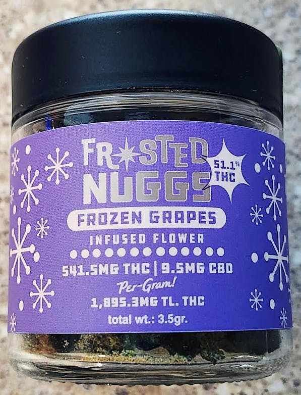 Photograph of product: Kiefer | Frosted Nuggs Infused Flower | Frozen Grapes - 3.5g