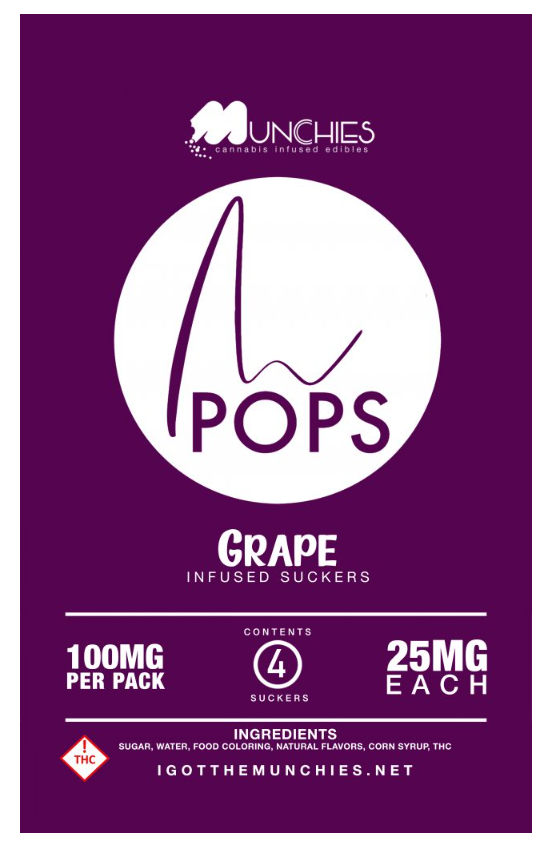 Photograph of product: I Got The Munchies | Grape Lollipop | 4pk/100mg