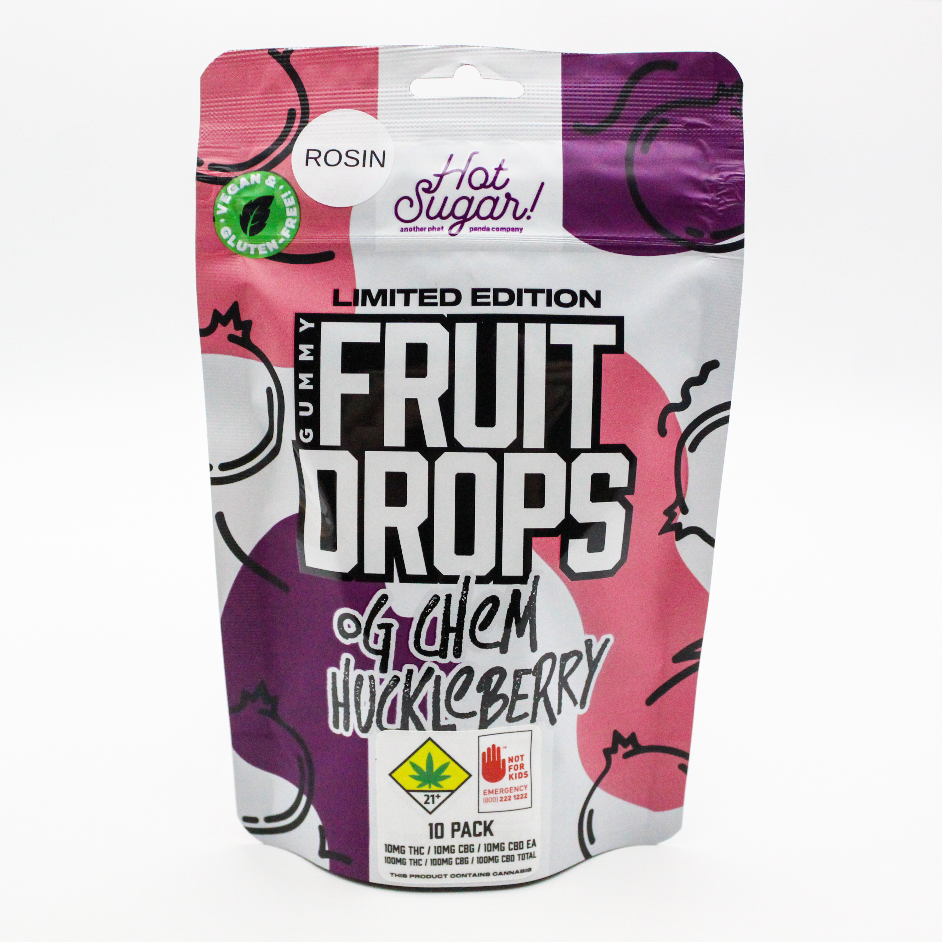 Photograph of product: OG Chem Huckleberry Fruit Drops - Solventless - Ratio | 1pk | (100mg TH-oui/100mg CBG/100mg CBD)