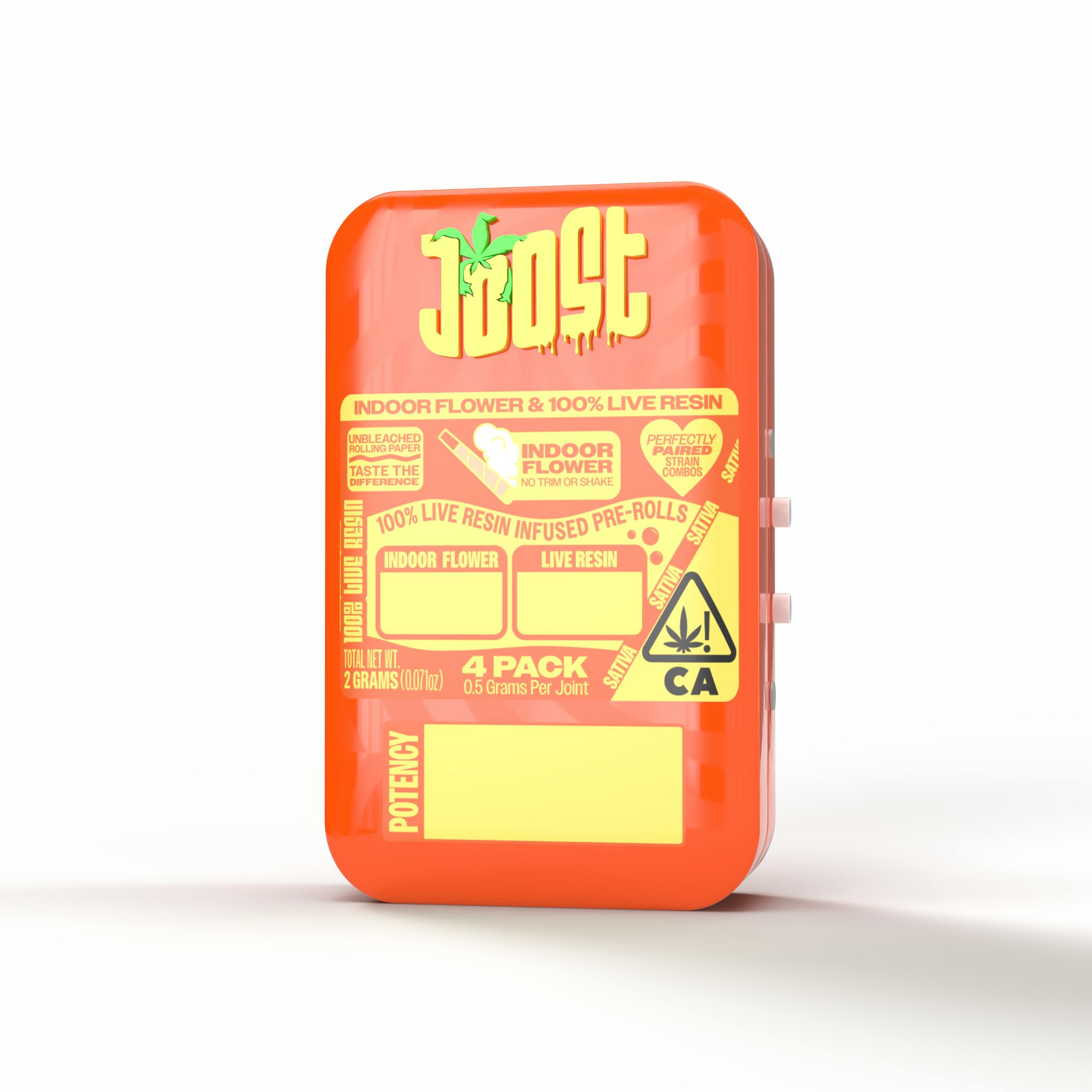 Photograph of product: Joost - 4pk Super Boof x Pineapple Orange Guava Infused Prerolls