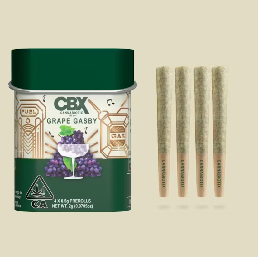 Photograph of product: CBX - Prerolls - Grape Gasby - 4PK - 2G