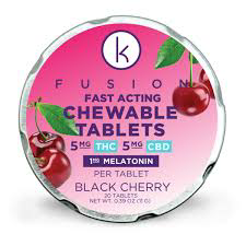 Photograph of product: Black Cherry + Melatonin (I) 1:1 Distillate Infused Fast Acting Tablets