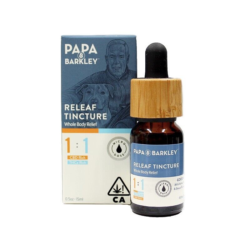 Photograph of product: Papa & Barkley - Releaf Tincture TH-ouia Rich 1:1a 15ml 450mg
