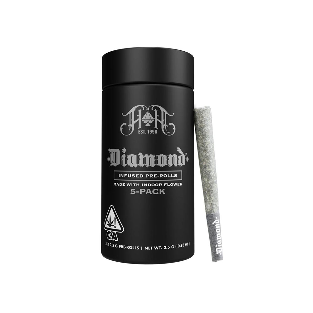 Photograph of product: SUPER SILVER HAZE DIAMOND INFUSED PRE-ROLL 5-PACK [2.5 G]
