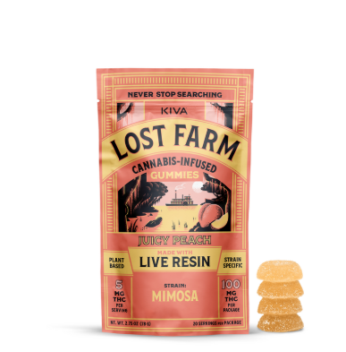 Photograph of product: LOST FARM - Juicy Peach Resin Gummies - 100mg TH-oui (H)