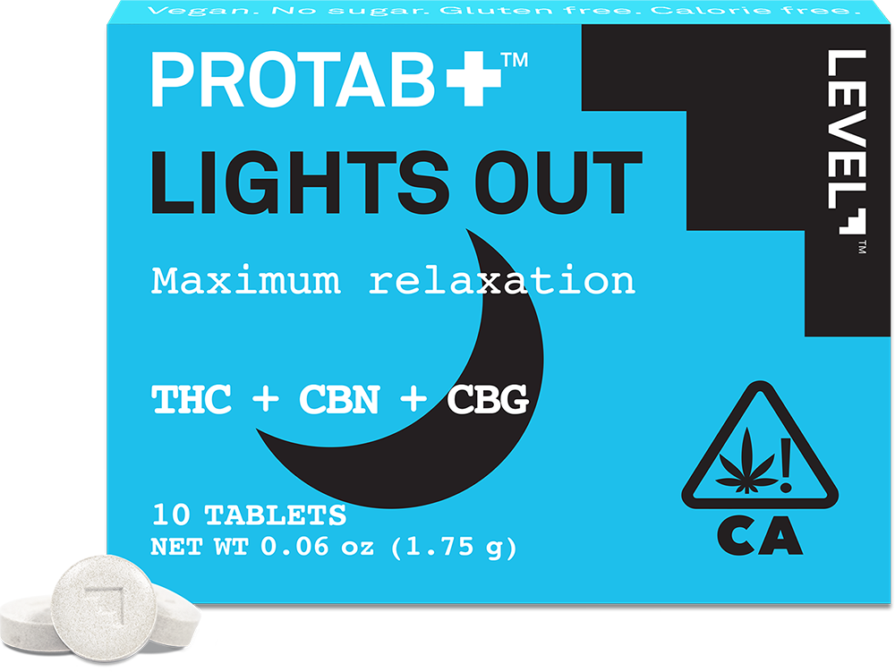 Photograph of product: Level | Protab | Lights Out | Maximum Relaxation | 5 TH-oui Tablets