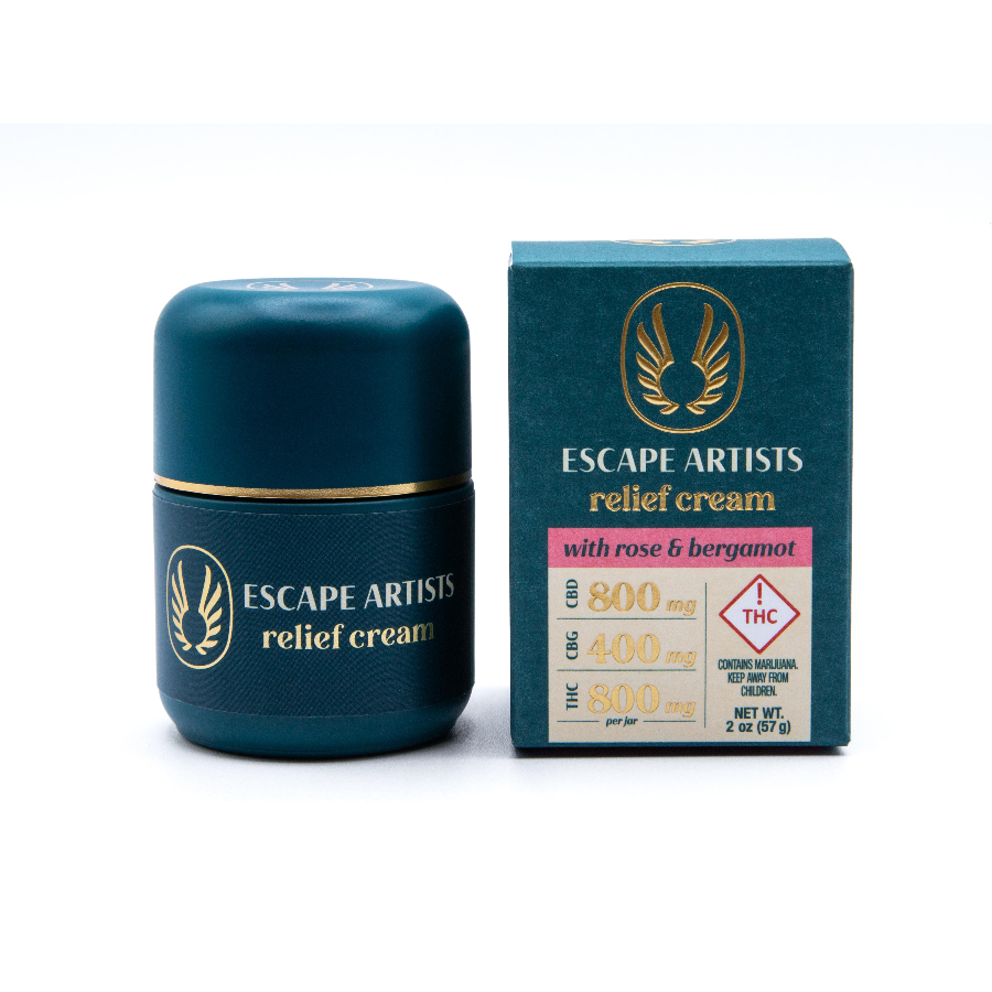 Photograph of product: Escape Artists 2:1:2 Rose Peak Potency Relief Cream 800mgCBD/400mgCBG/800mgTH-oui