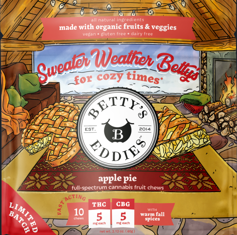 Photograph of product: Chews | Apple Pie | 50mg | 10pk | Betty's Eddies