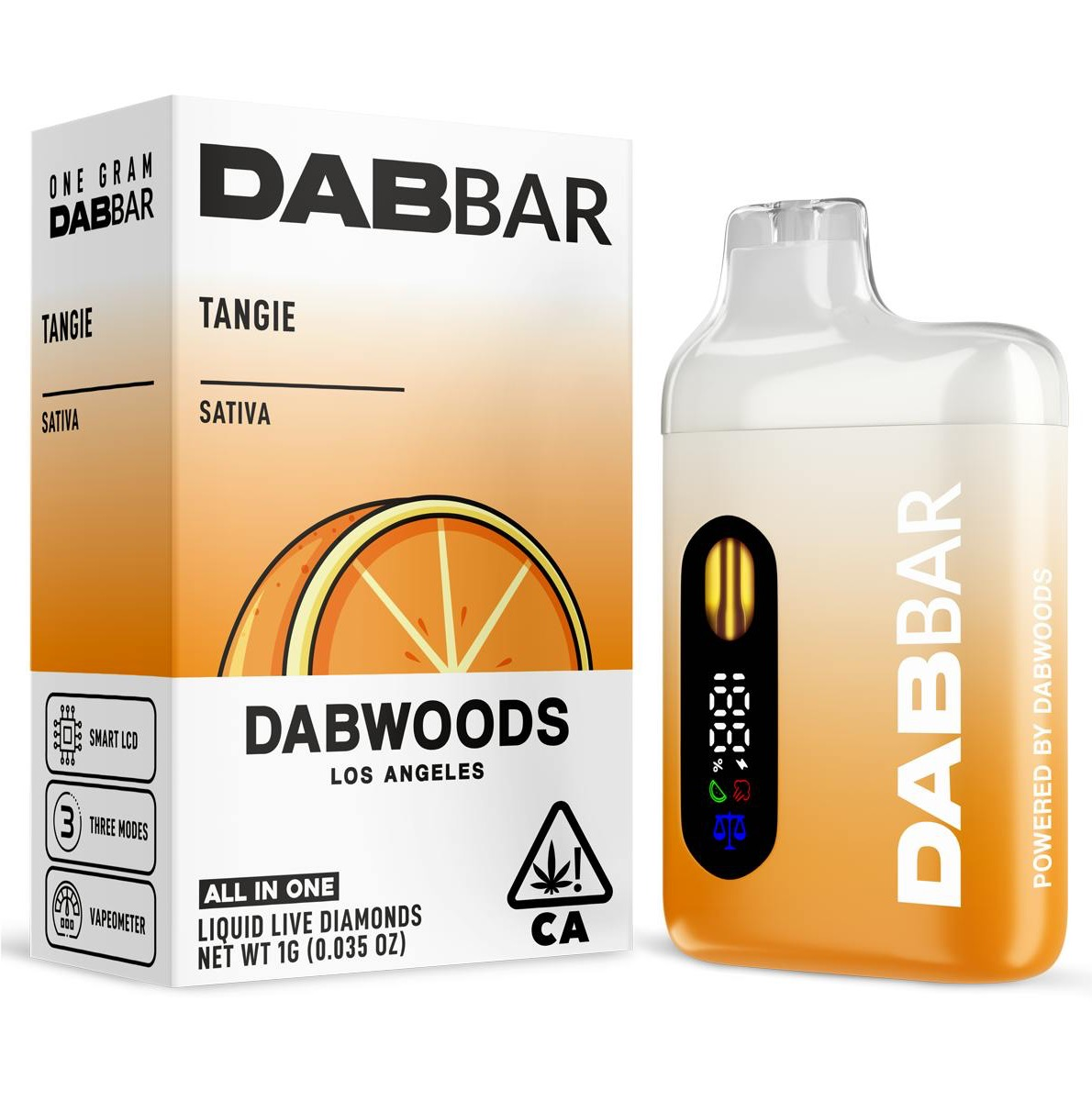 Photograph of product: Dabwoods, 1.0g Live Dia Disposable (S), Tangie