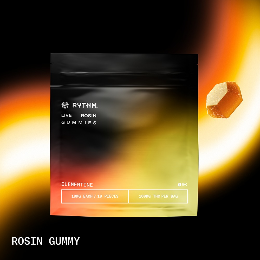 Photograph of product: Clementine + Afternoon Delight Live Rosin Gummies | 10 Pack 100mg