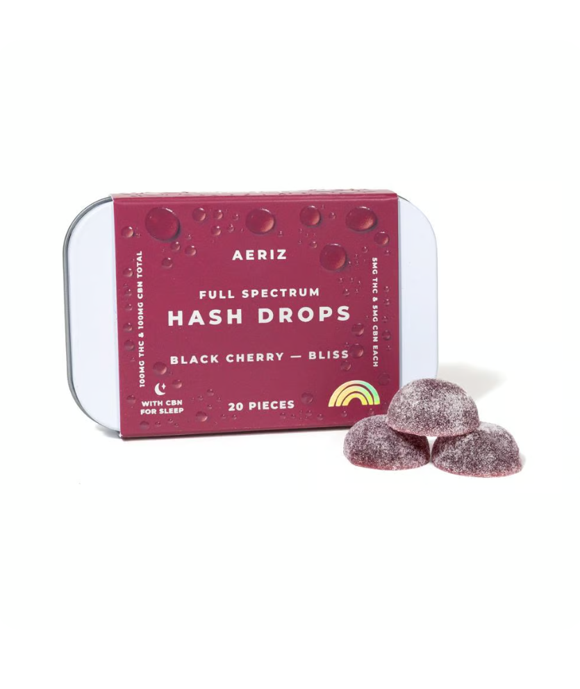 Photograph of product: Black Cherry GMO | TH-oui:CBN au chocolat Drops Gummies | 20PK