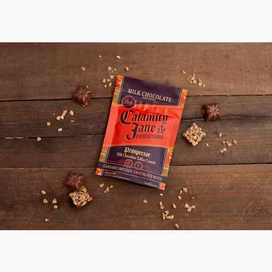 Photograph of product: Calamity Jane | Prospector Milk Chocolate Toffee Crunch | Chocolate | 100mg