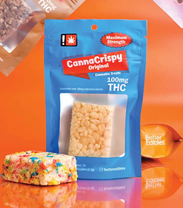 Photograph of product: CannaCrispy - 100mg Chocolate Rice Crispy Treat