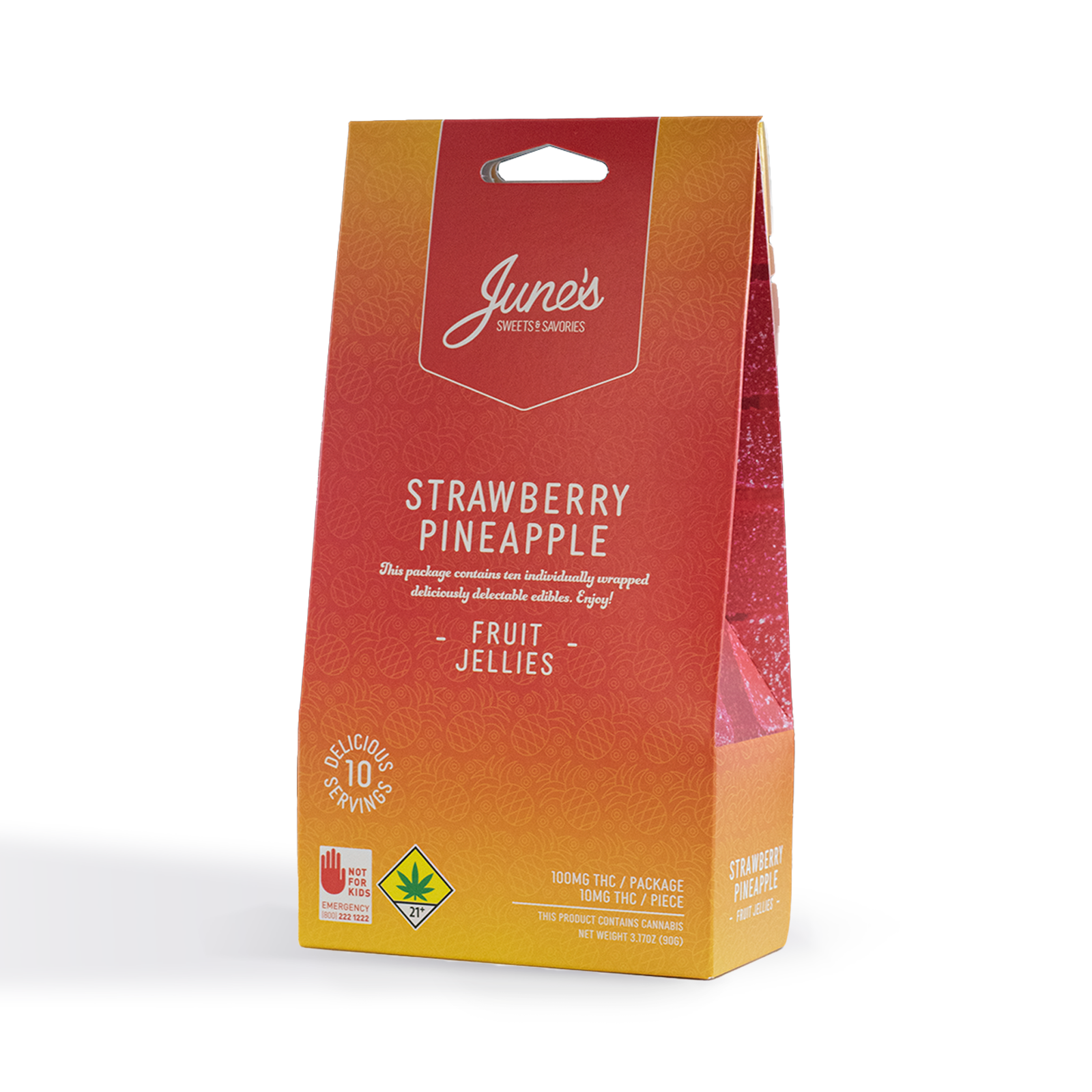 Photograph of Product: Strawberry Pineapple Fruit Jellies 100mg