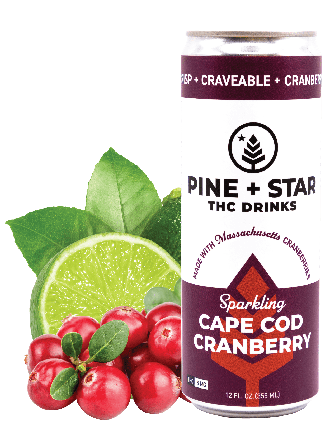 Photograph of product: Cider | Cape Cod Cranberry | 5mg | Pine + Starr