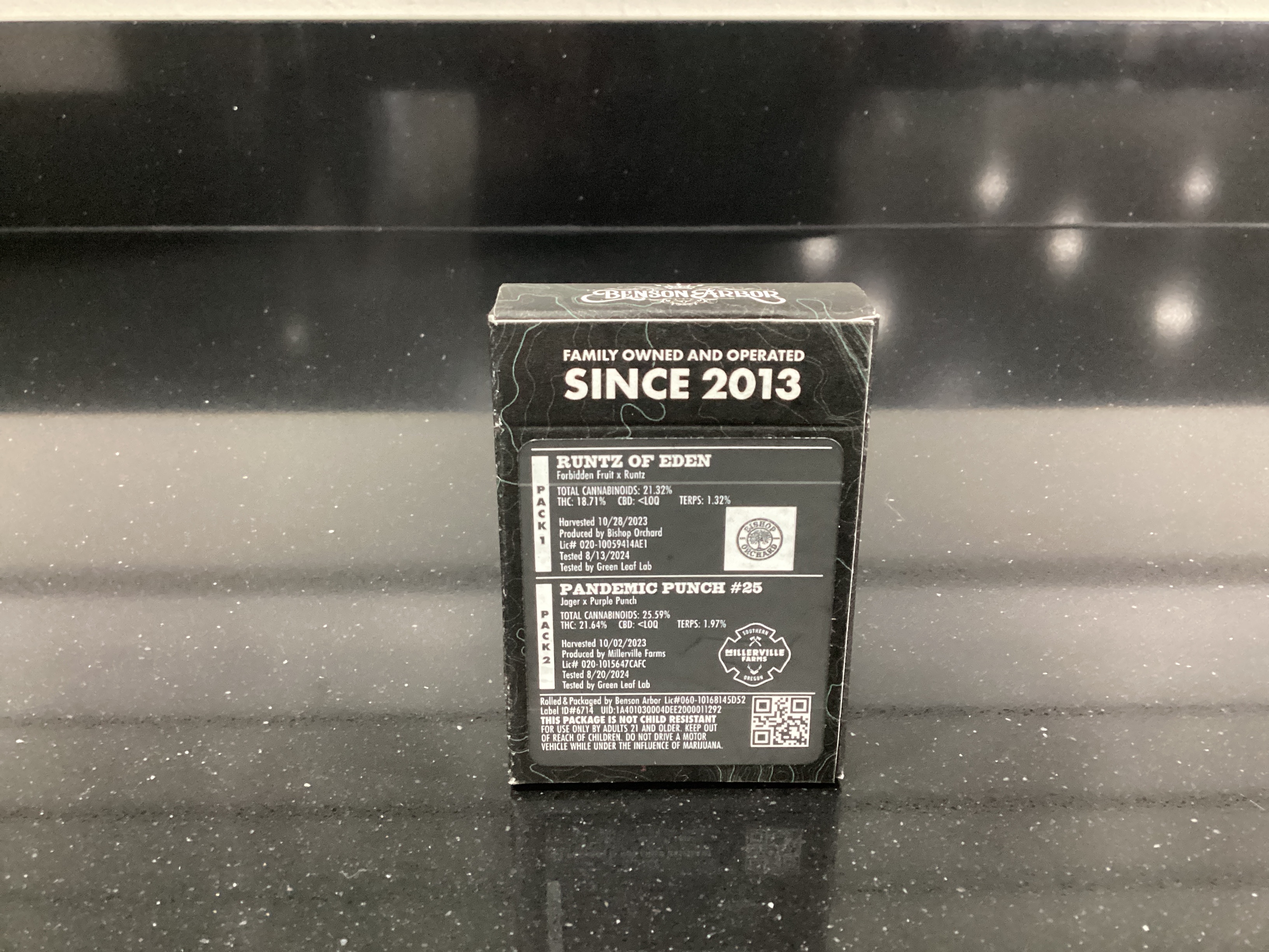 Photograph of product: Benson Arbor Runtz of Eden/Pandemic Punch 12pk Pre-Rolls