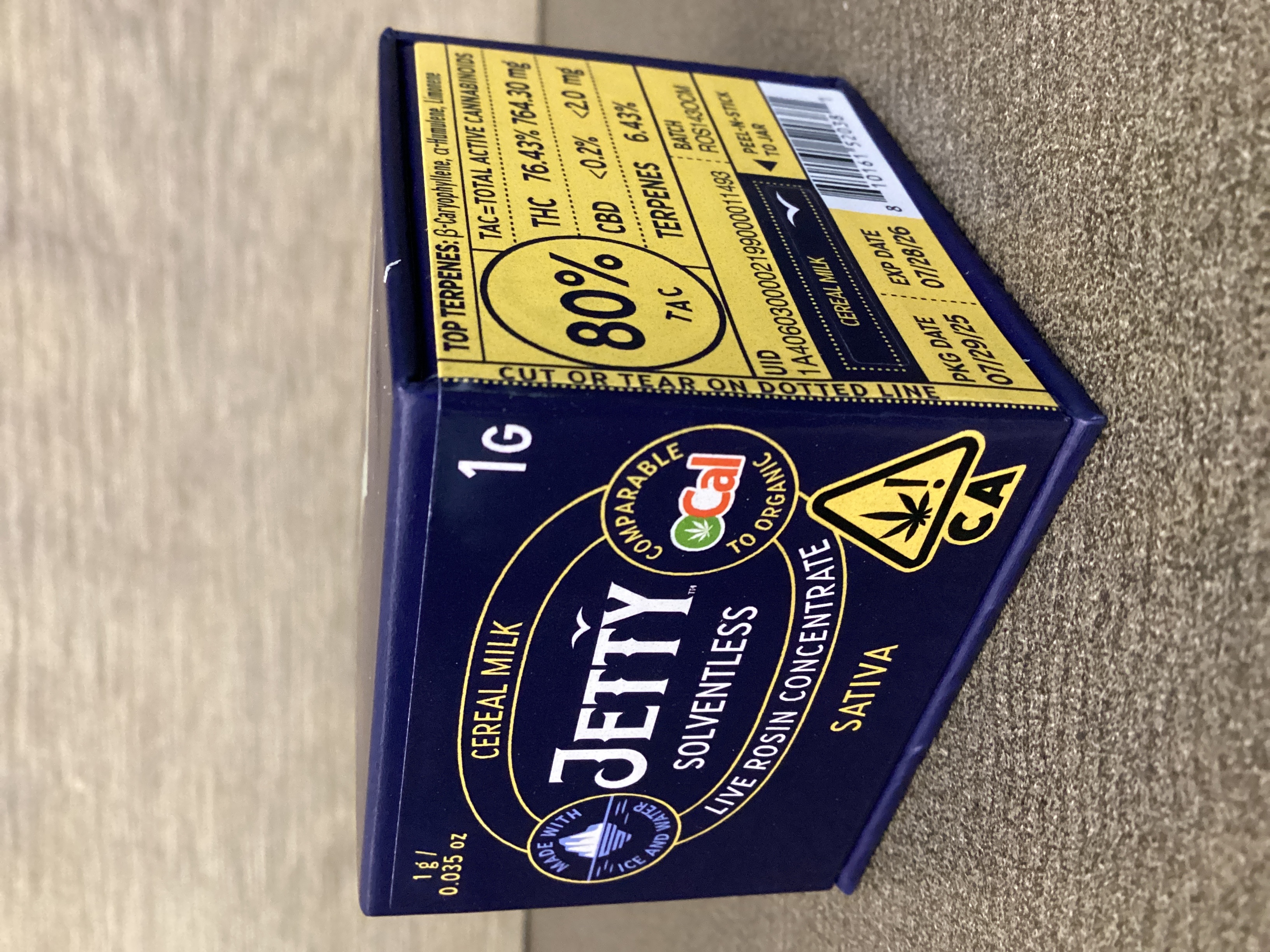 Photograph of product: JETTY - CEREAL MILK LIVE ROSIN