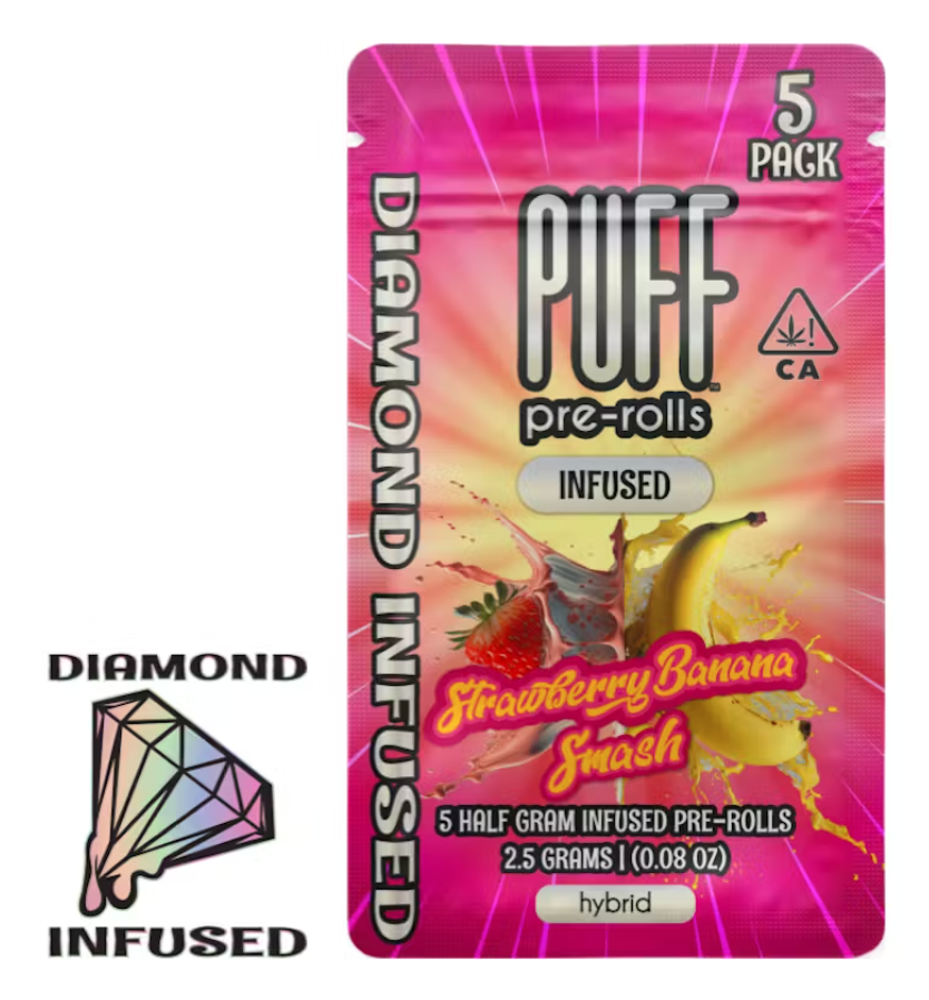 Photograph of product: STRAWBERRY BANANA SMASH DIAMOND INFUSED 5PK