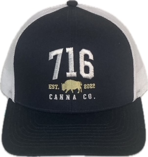 Photograph of product: Poly/Cotton Trucker Mesh Cap | 716 Canna Co. |BLUE