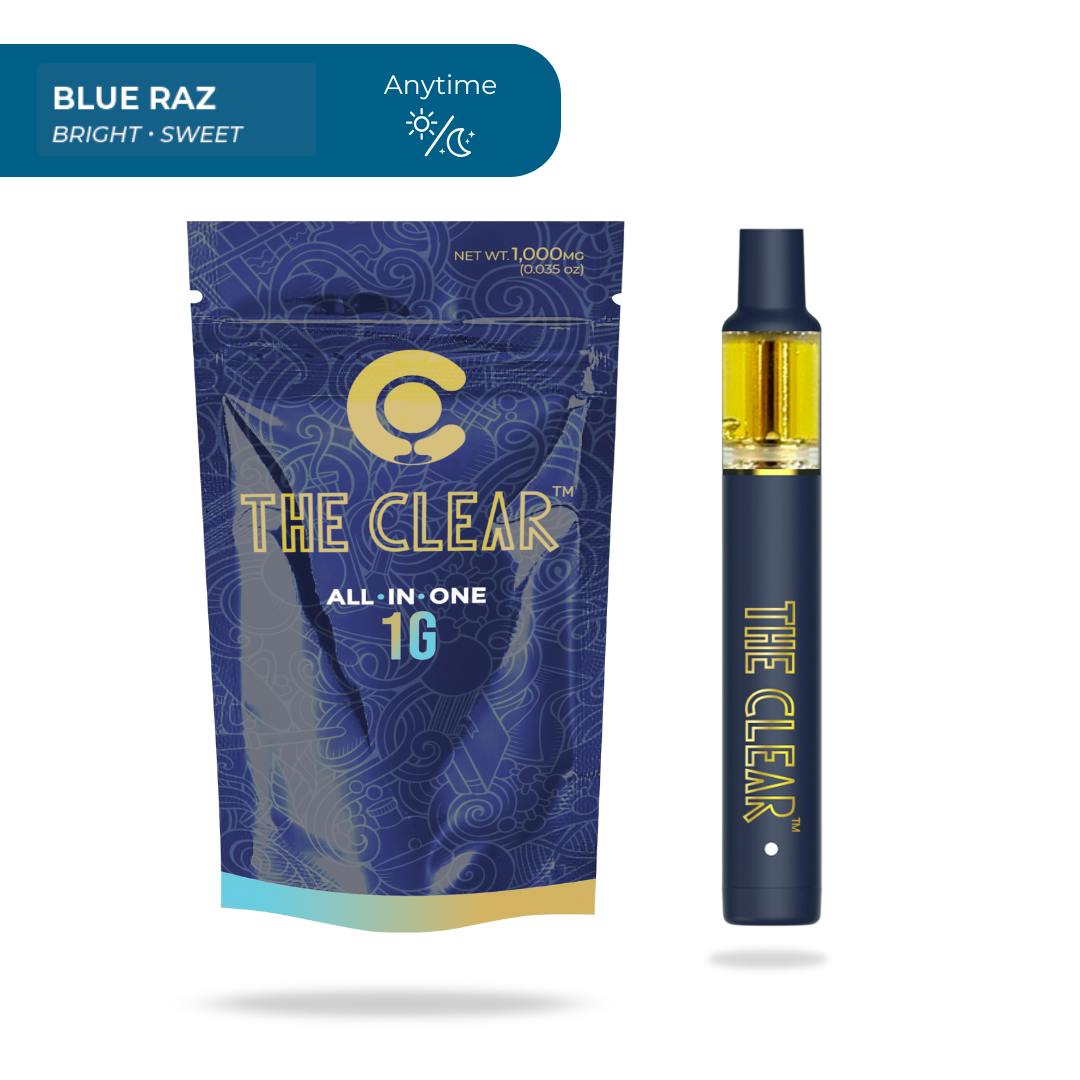 Photograph of Product: The Clear | Blue Raz Rechargeable Disposable | 0.5g