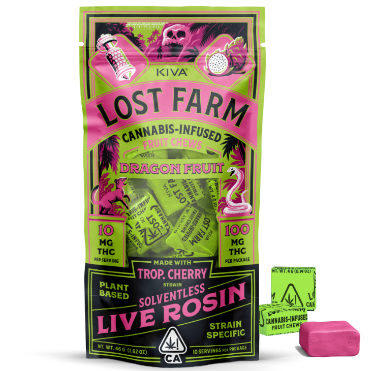 Photograph of product: DRAGON FRUIT CHEWS [TROP. CHERRY LIVE ROSIN] 100MG