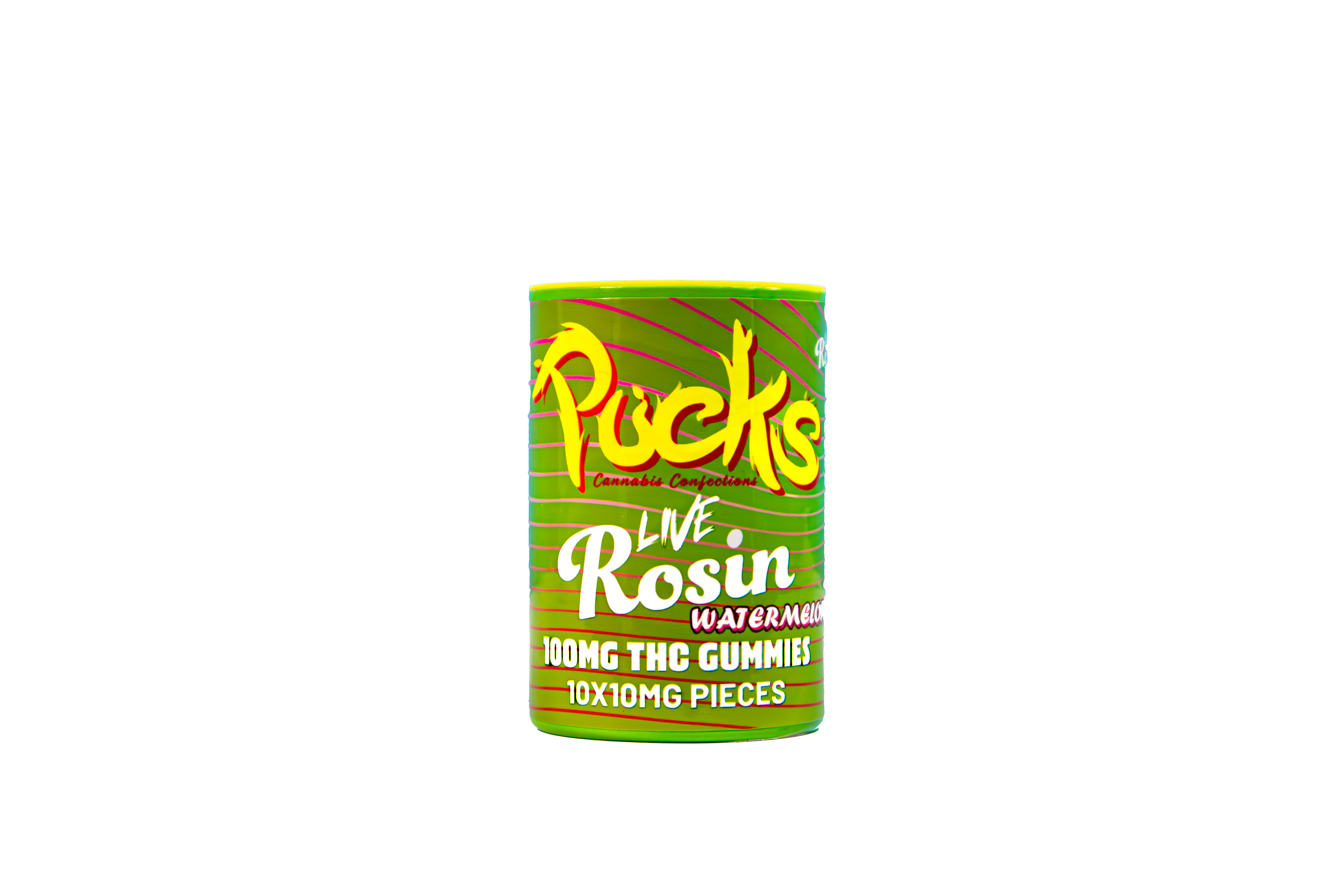 Photograph of product: Pucks LR Gummies 100mg - Watermelon