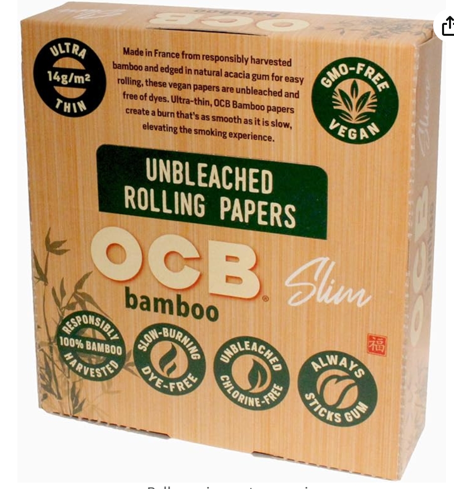 Photograph of product: OCB Bamboo Unbleached Slim Rolling Papers