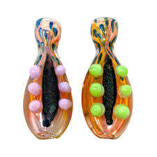 Photograph of product: 3" Silver Fumed Slyme Multi Marble Dicro Chillum Hand Pipe