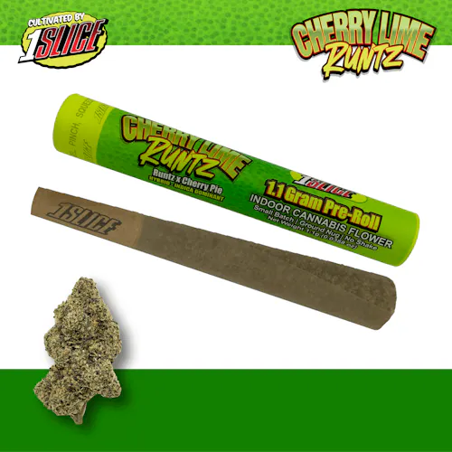 Photograph of product: 1Slice | Preroll | Cherry Lime Runtz | 1.1g 1pk
