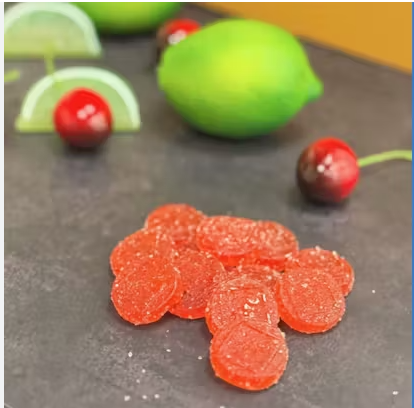 Photograph of product: The Happy Confection Coasting Cherry Punch TH-oui/CBD/CBG Medium Dose Infused Gummies T100 C108 C112 (H) 20 Pack - 00188