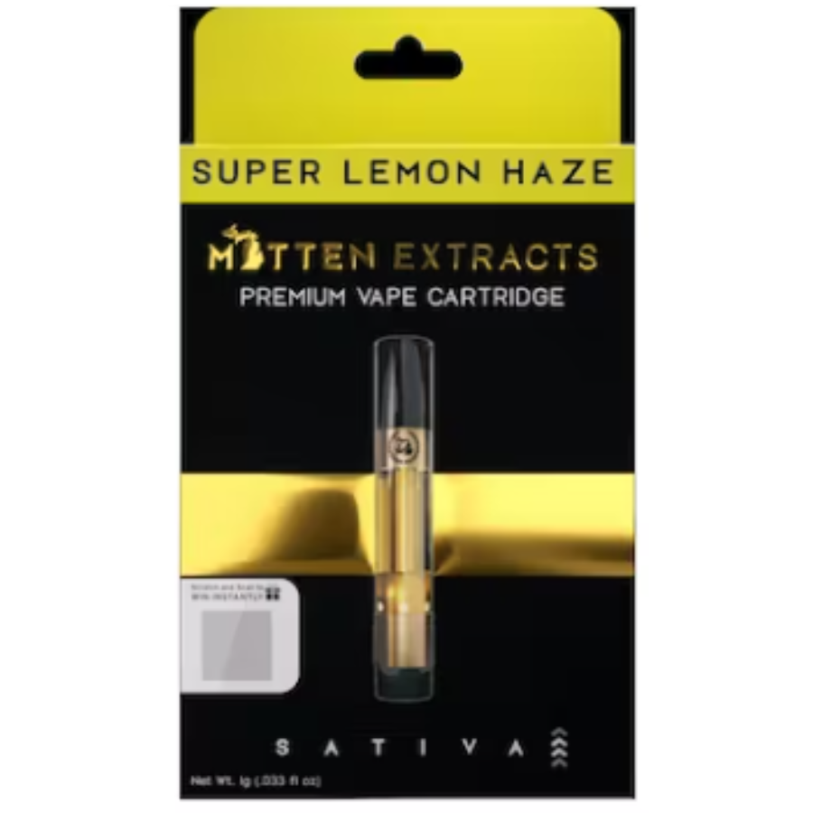 Photograph of product: Mitten Extracts - 1g Cart - Super Lemon Haze Oui'd