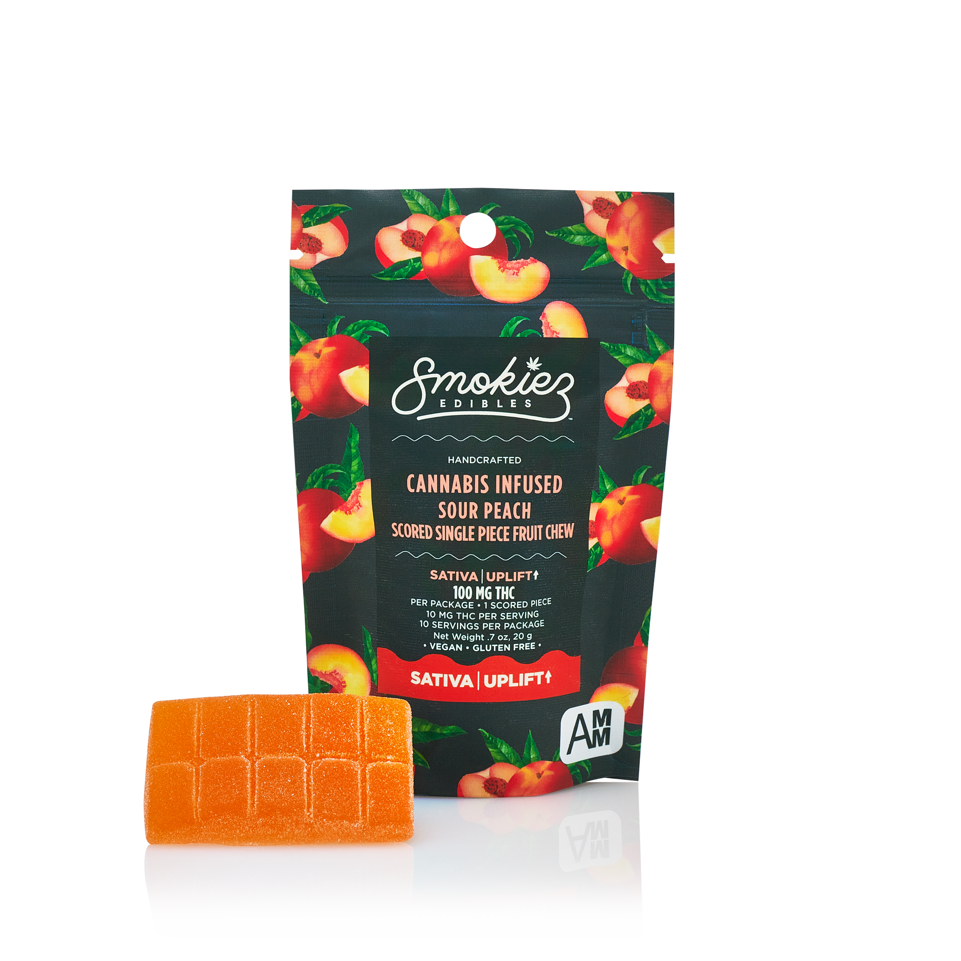 Photograph of product: Dark Horse | Smokies | Sour Peach | Gummies | 100mg