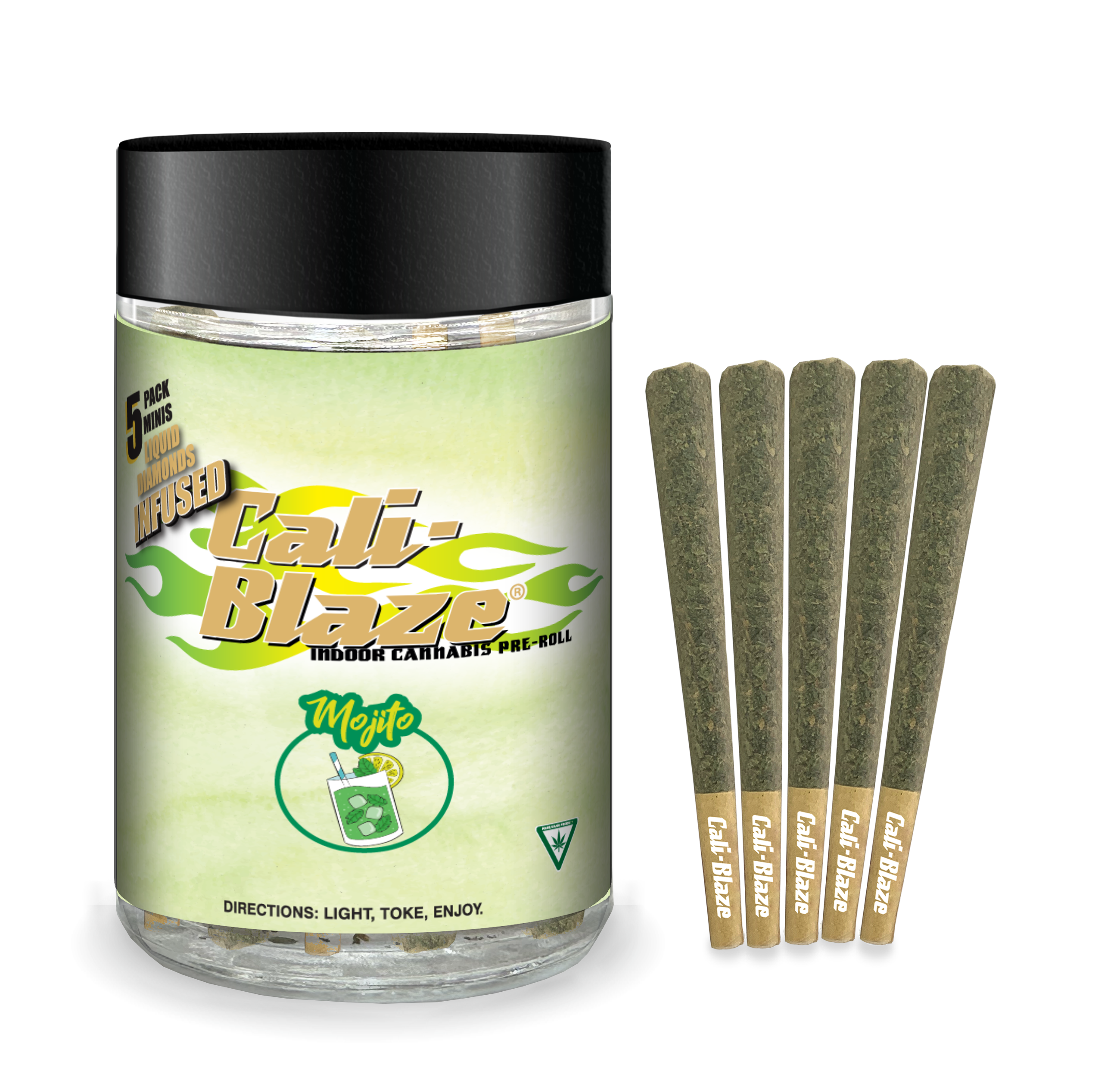 Photograph of product: Mojito 3.5g Infused Preroll 5pk
