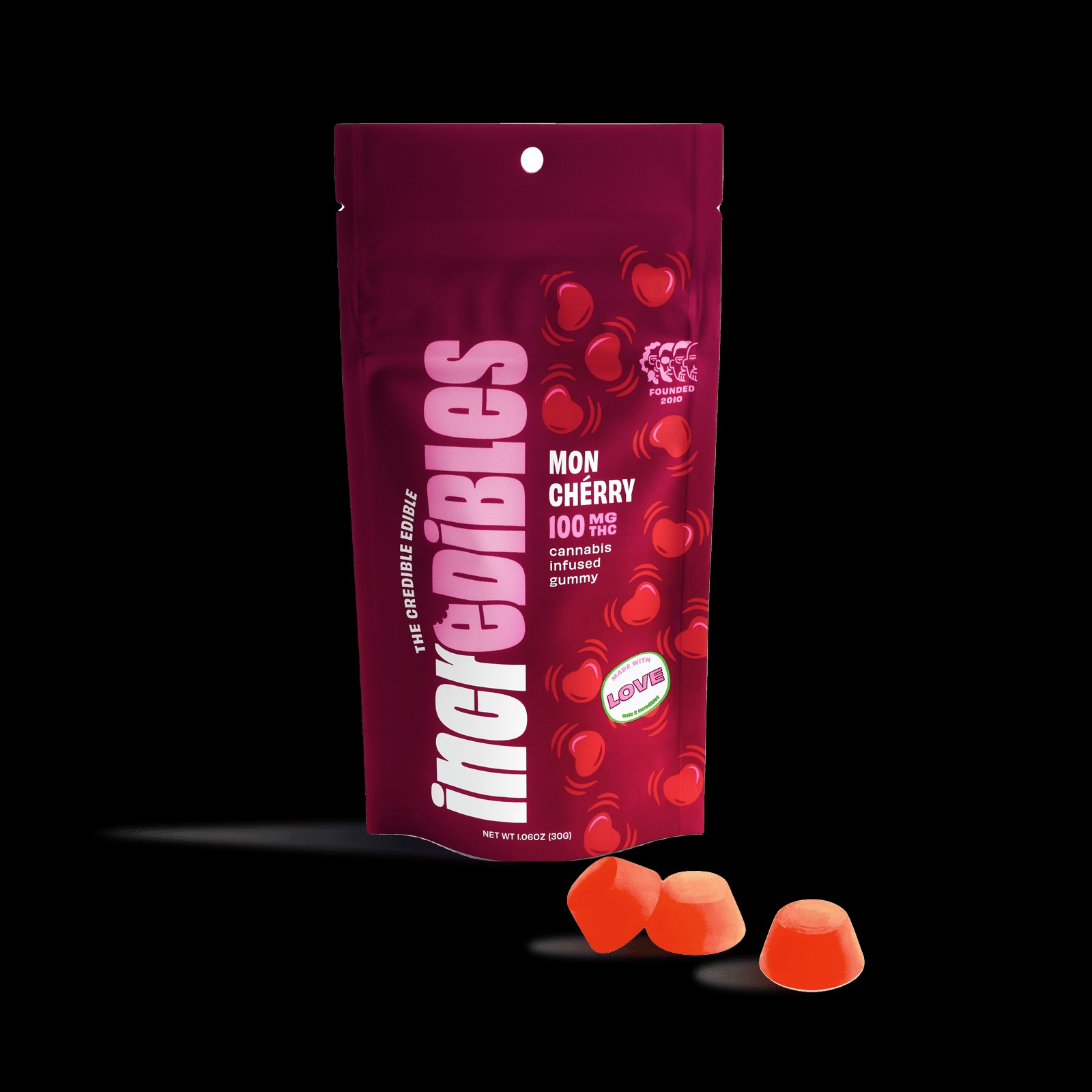 Photograph of product: Incredibles - Mon Cherry Gummies - 100mg/10pk
