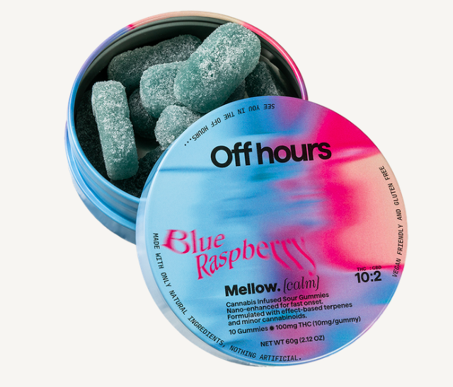 Photograph of product: Off Hours Mellow (Calm) Gummies - Blue Raspberry - 10 pack