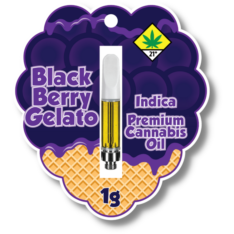 Photograph of Product: Blackberry Gelato Flavored Distillate 510 Cartridge (The Farmers Market)
