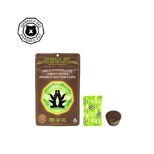 Photograph of product: MILK CHOCOLATE HYBRID 100MG 10 PACK PEANUT BUTTER CUPS