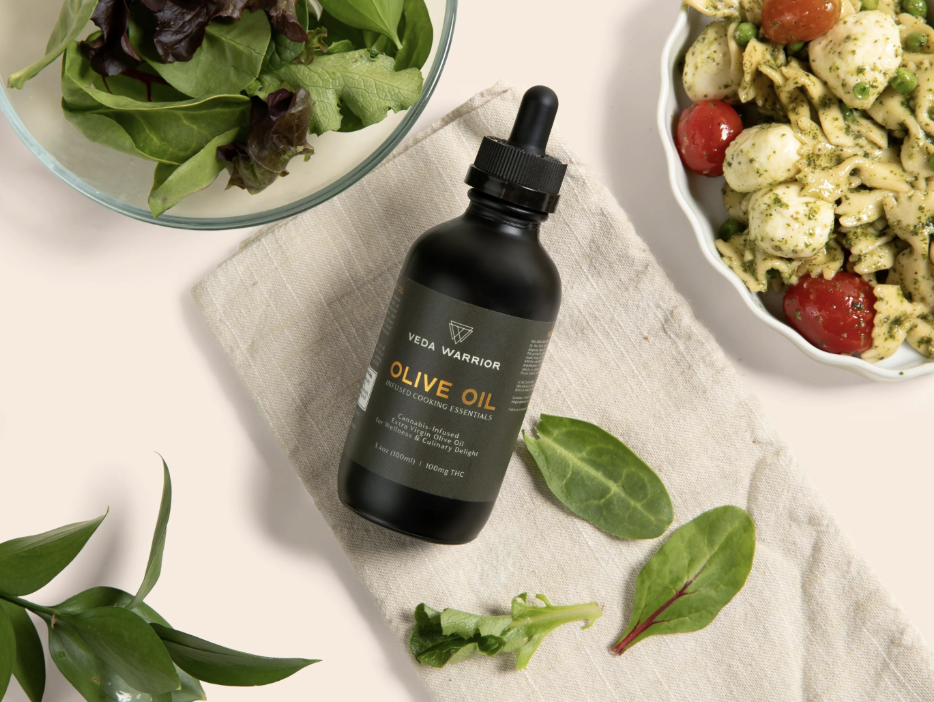 Photograph of product: Veda Warrior-Infused Olive Oil 3.4oz/100mg