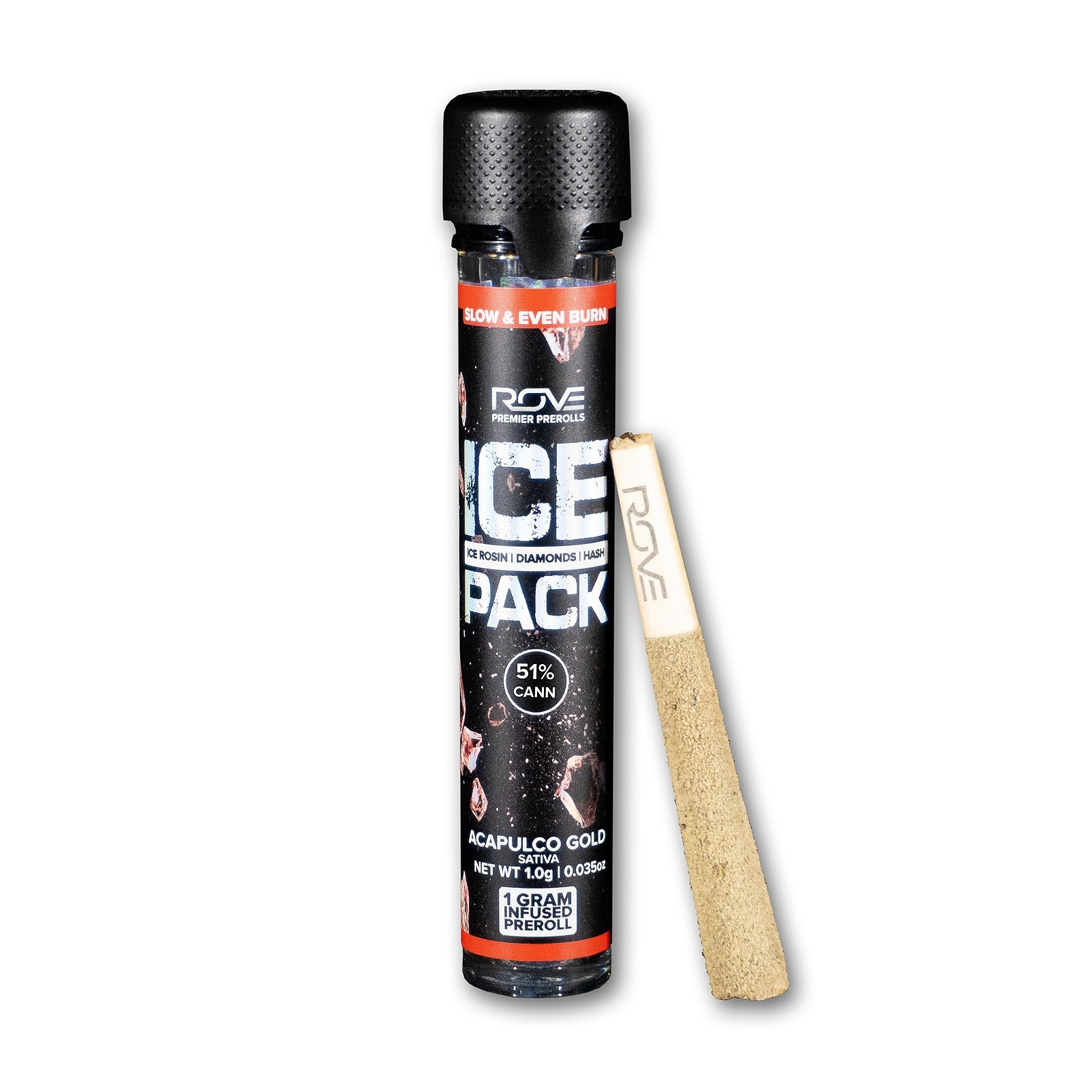 Photograph of product: Apple Fritter Ice Pack Rosin Diamond Infused Pre-roll