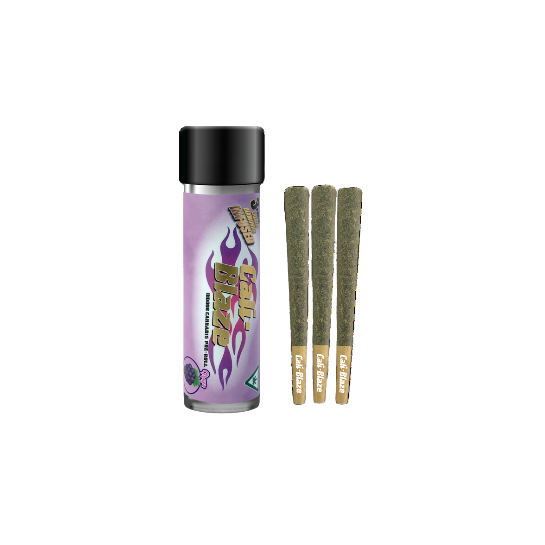 Photograph of product: Cali-Blaze | Grape Tarantula Infused Pre-Roll Pack | 3x1g | 3g