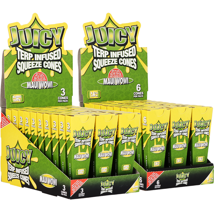 Photograph of product: Juicy | Terp Infused | Squeeze Cones | Maui Wowie