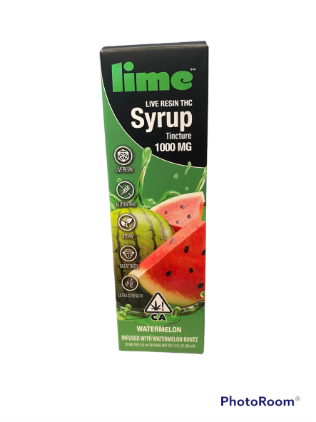 Photograph of product: Lime - Watermelon Live Resin Syrup 1000mg