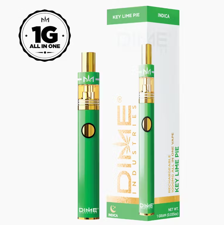 Photograph of product: Key Lime Pie (I) ALL-IN-ONE Vape 1g - Dime Industries