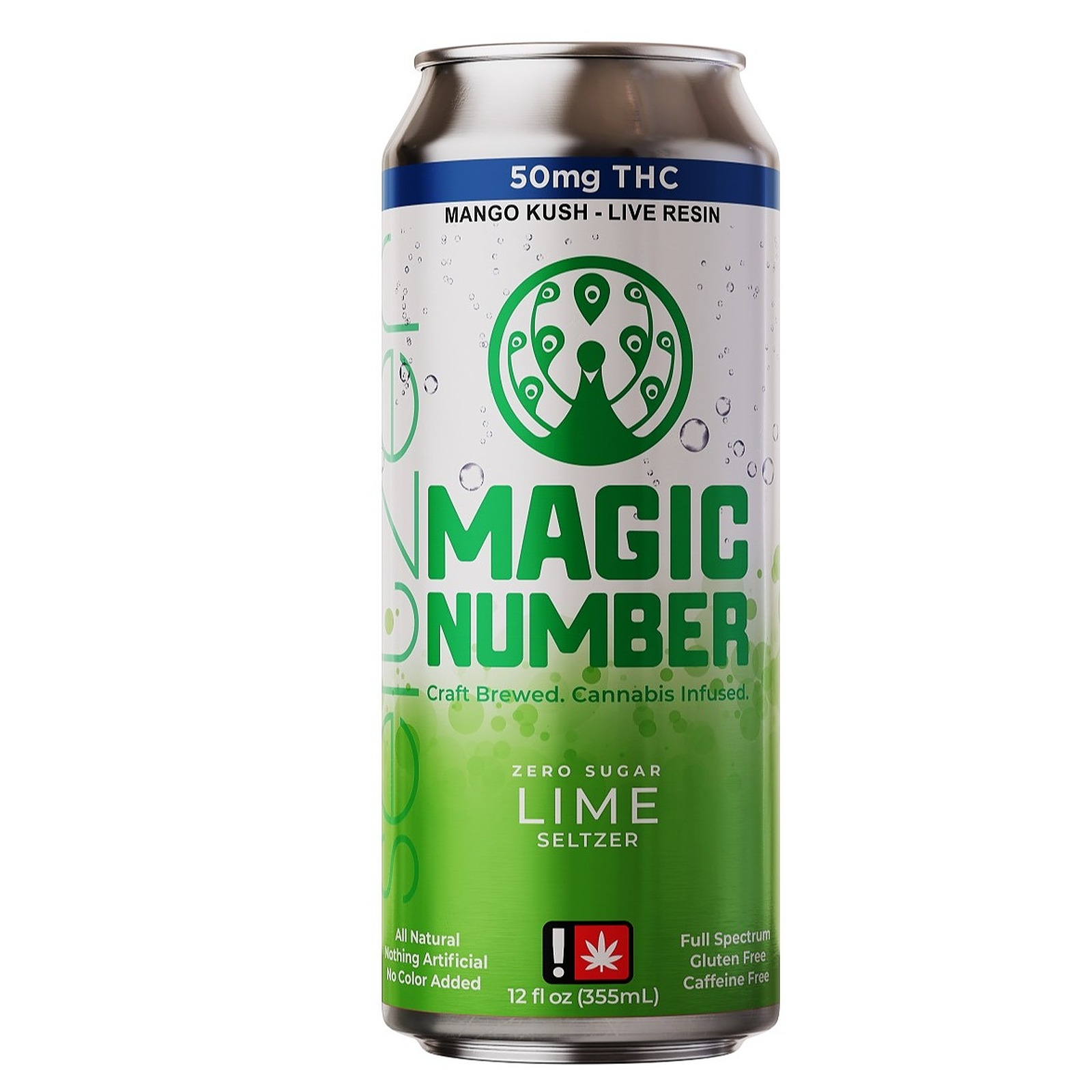 Photograph of product: Magic Number > Seltzer > 12oz Can > 50mg > Lime