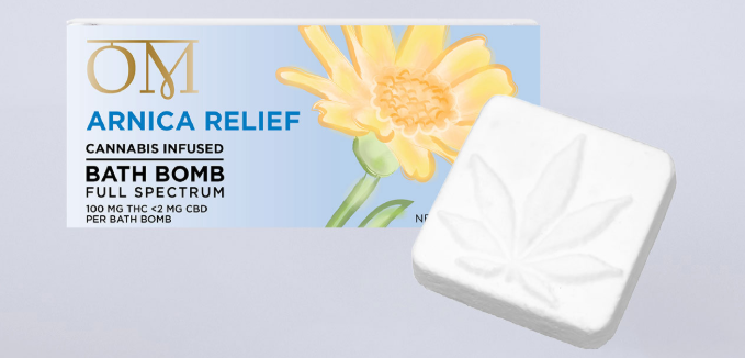 Photograph of product: OM Living - Arnica Relief - Bath Bomb - 100mg