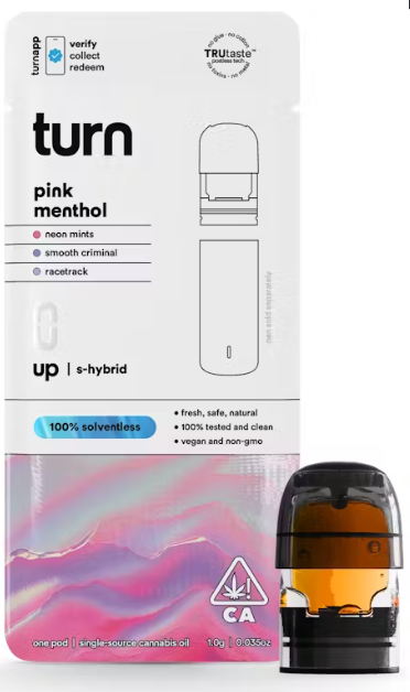 Photograph of product: [Turn] Solventless Pod - 0.5g - pink menthol (H)
