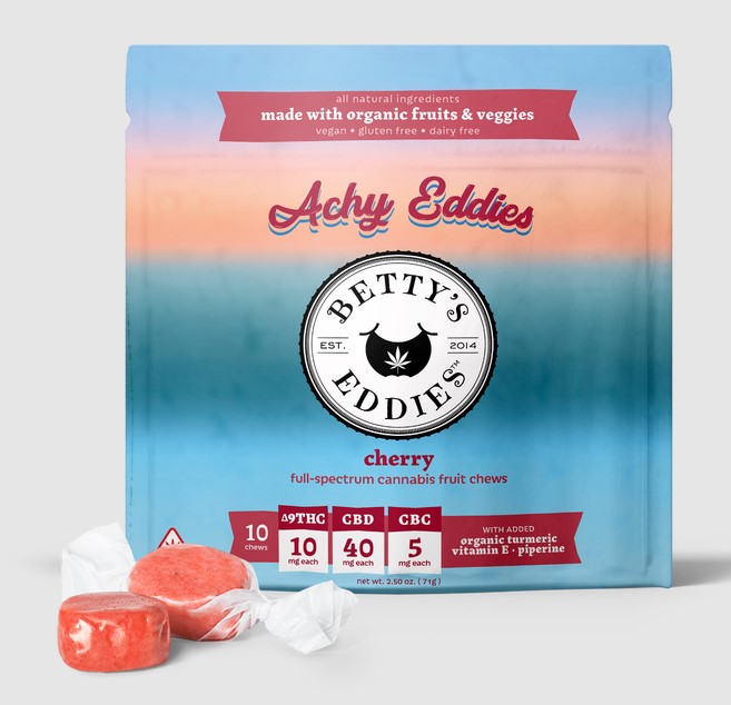 Photograph of product: Betty's Eddies - Cherry Chews 1:4:5 TH-oui:CBD:CBC (10ct/10mg)