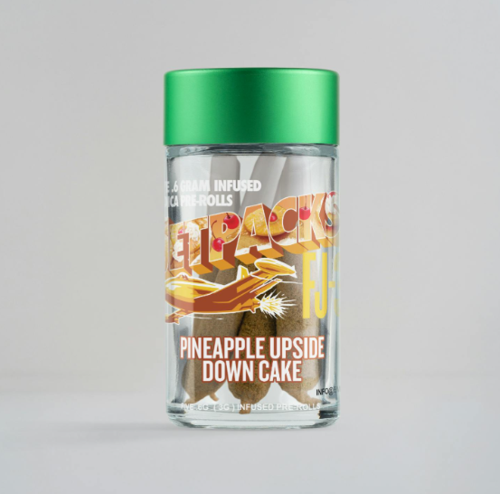 Photograph of product: Jetpacks Pineapple Upside Down Cake Infused Pre Rolls 5 Pack