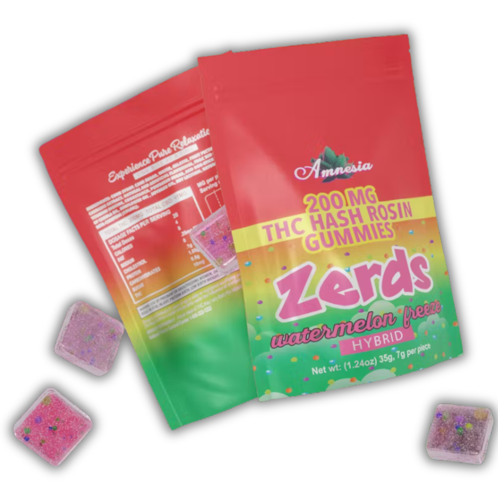Photograph of product: Amnesia | au chocolat Rosin Gummy | Zerds | Watermelon Freeze | 200mg